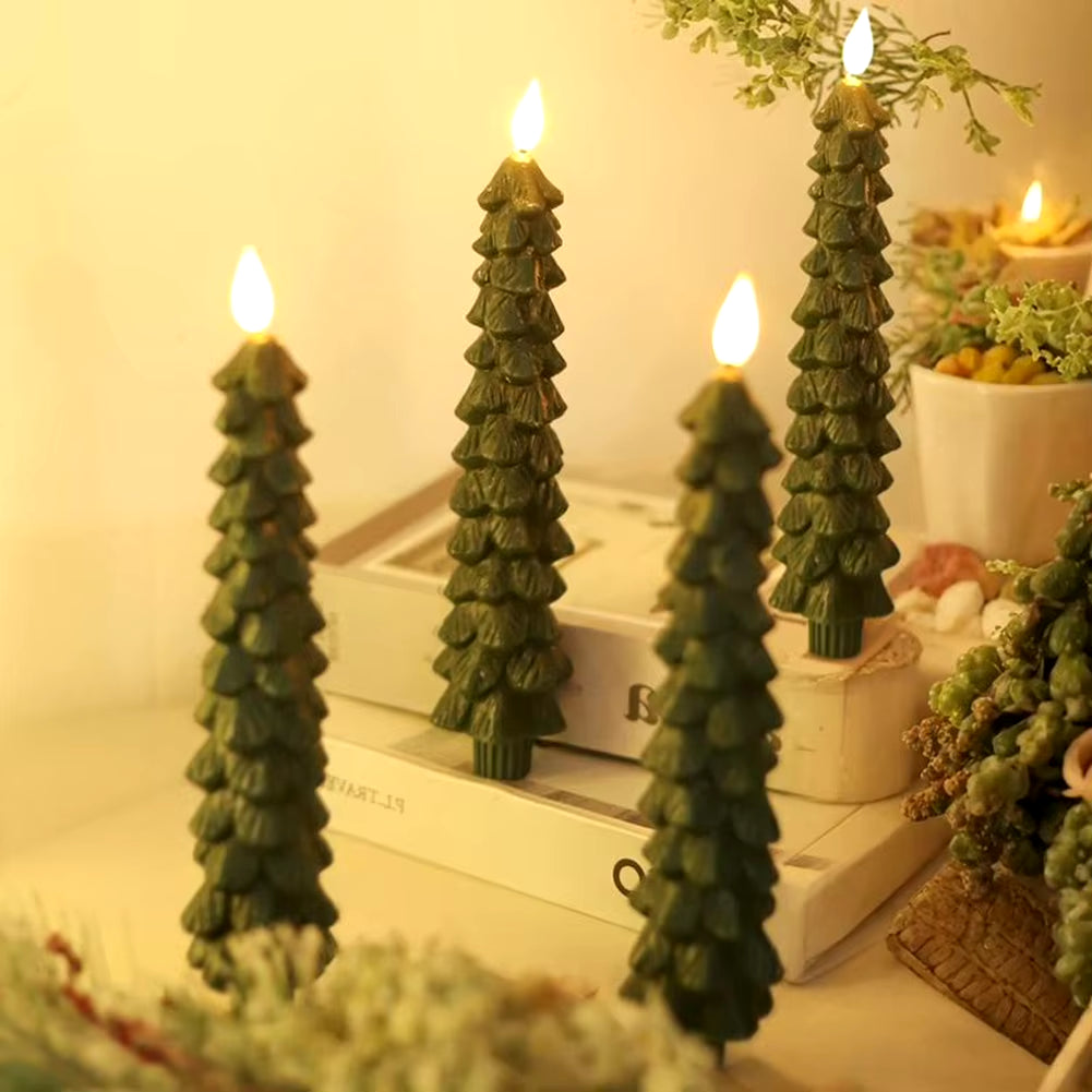 LED Flameless Christmas Tree Pinecone Candles