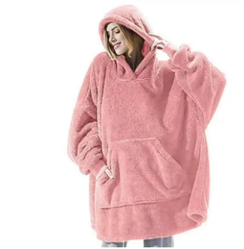 Hoodie with Big Pocket - Double-Sided Fleece 