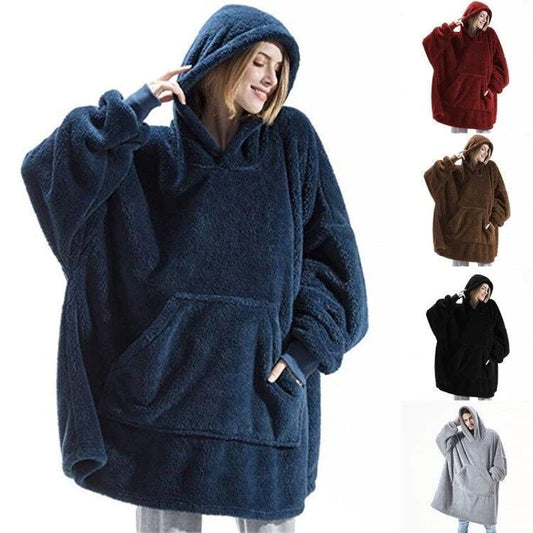 Hoodie with Big Pocket - Double-Sided Fleece 