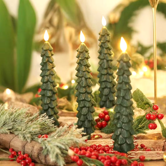 LED Flameless Christmas Tree Pinecone Candles