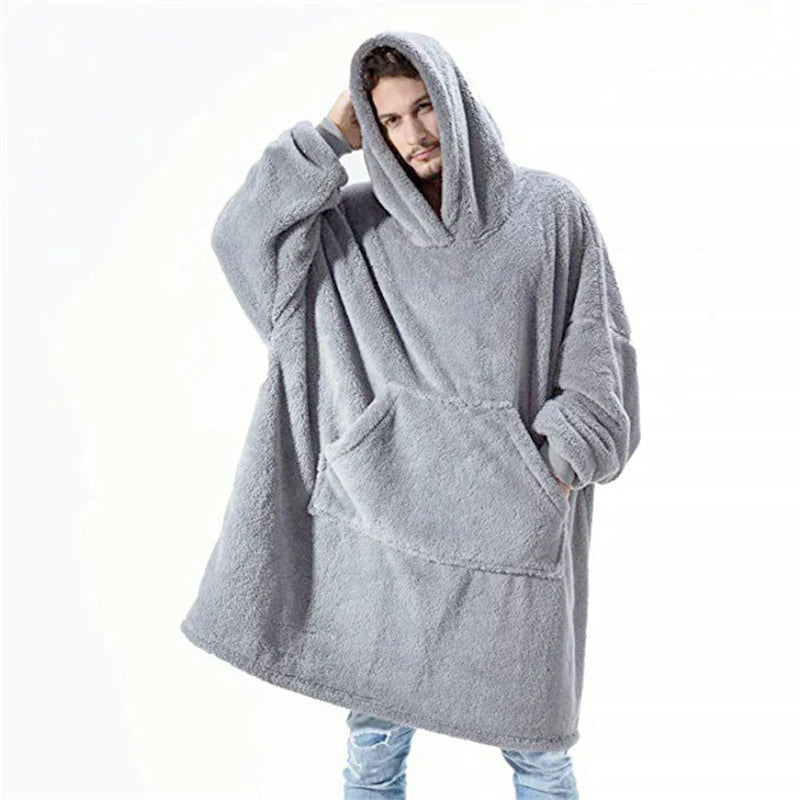 Hoodie with Big Pocket - Double-Sided Fleece 