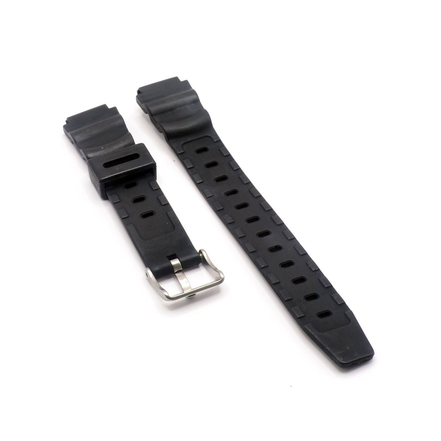 Watch Strap 18mm Replacement Black Rubber Waterproof Sports Steel Buckle