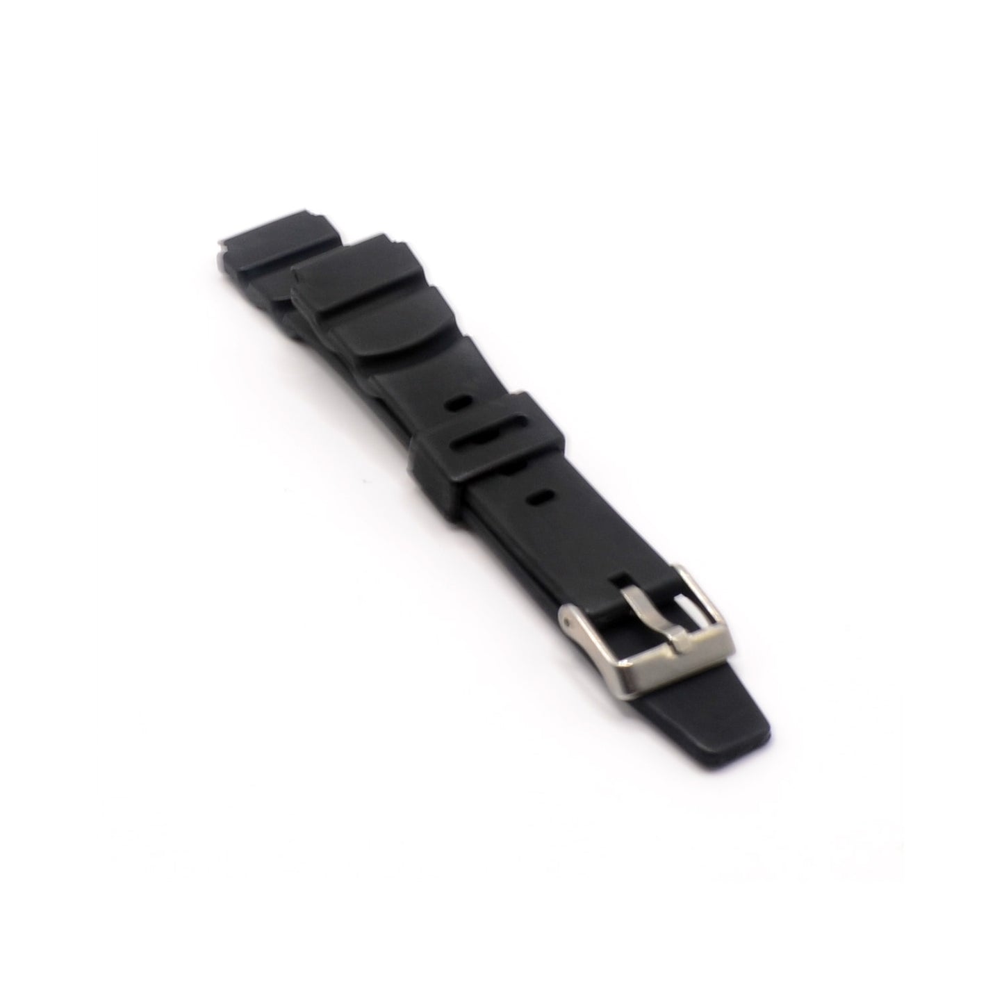 Watch Strap 18mm Replacement Black Rubber Waterproof Sports Steel Buckle