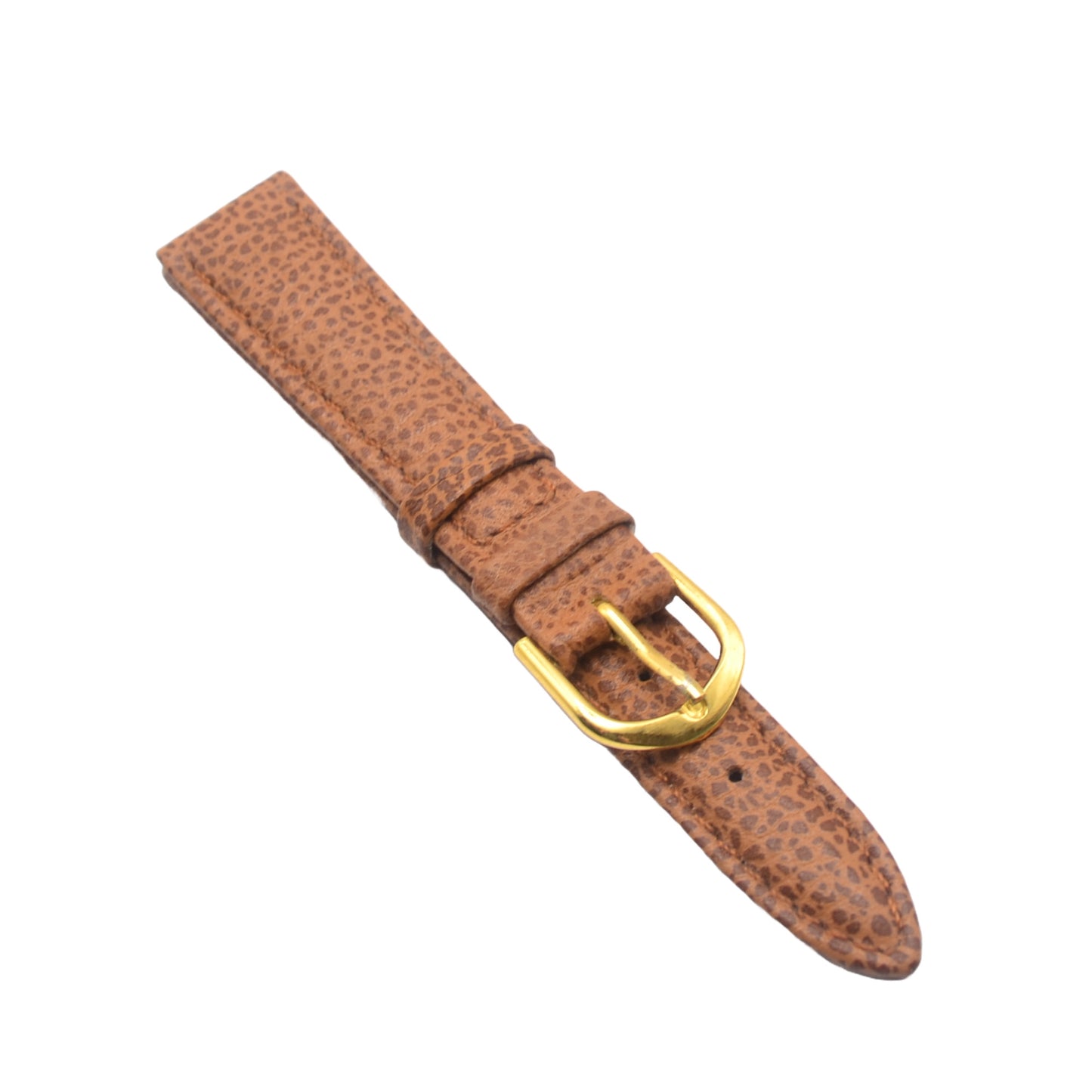 Top view of 18mm lizard-pattern leather watch strap in tan colour.