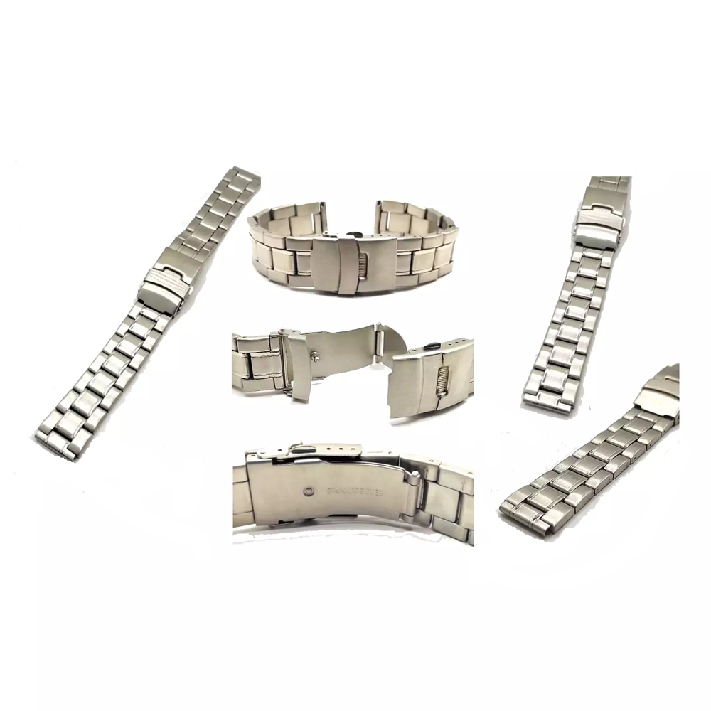 18mm Stainless Steel Watch Strap with Adjustable Fold Clasp