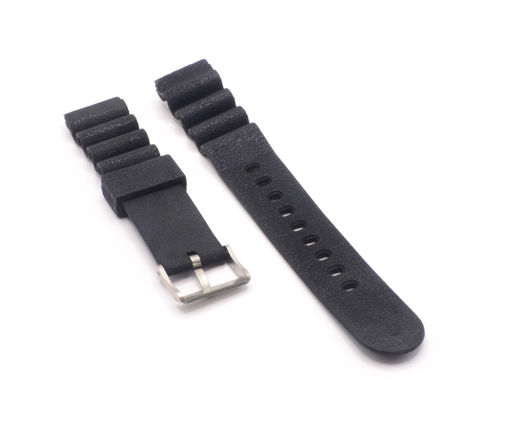 Black Rubber watch strap 17mm wide