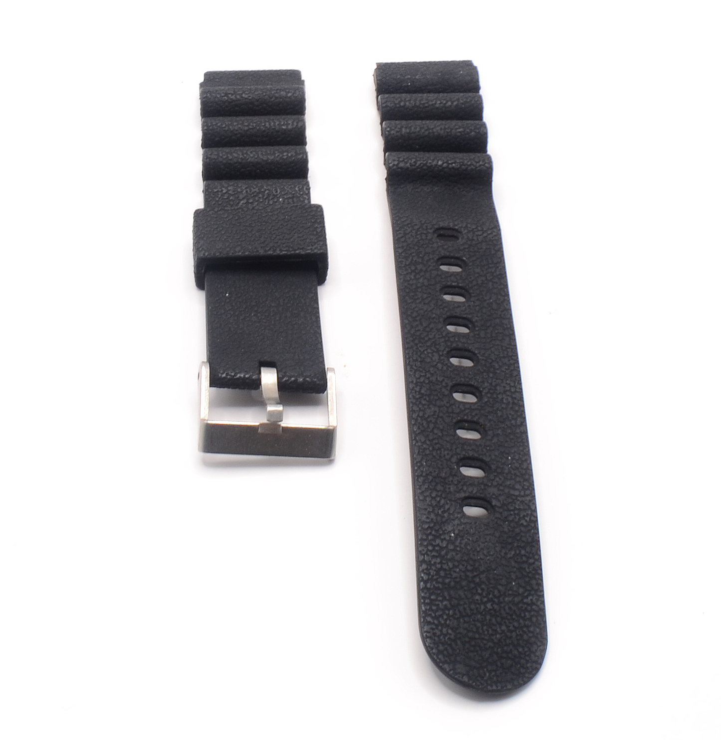 Black Rubber watch strap 17mm wide