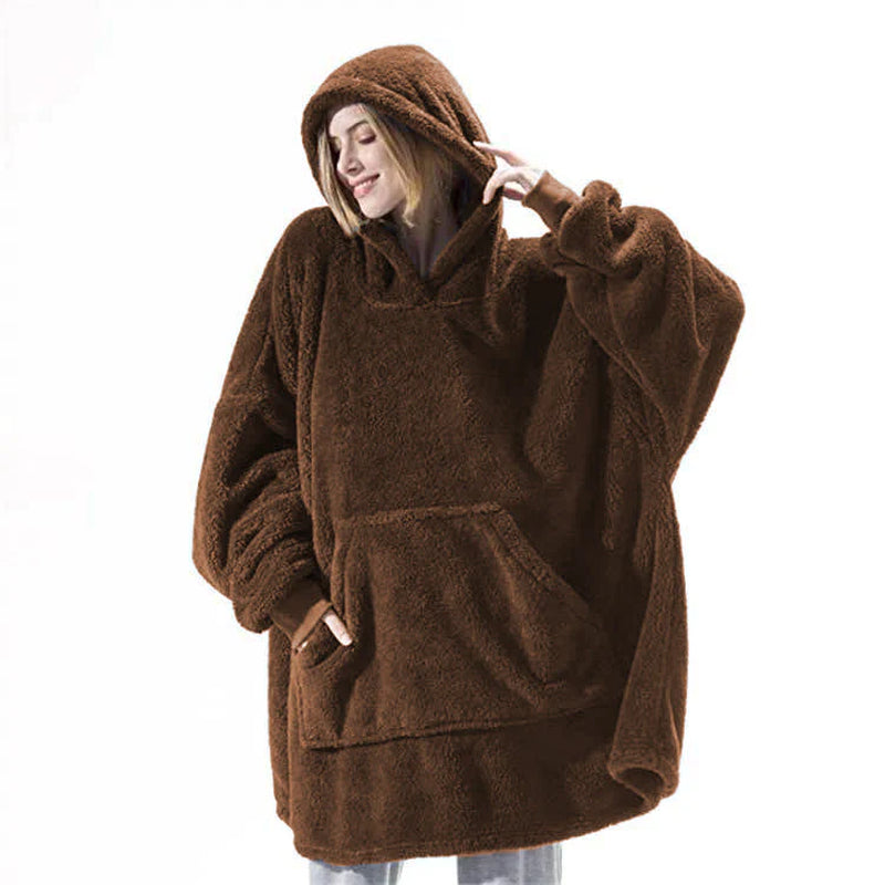 Hoodie with Big Pocket - Double-Sided Fleece 