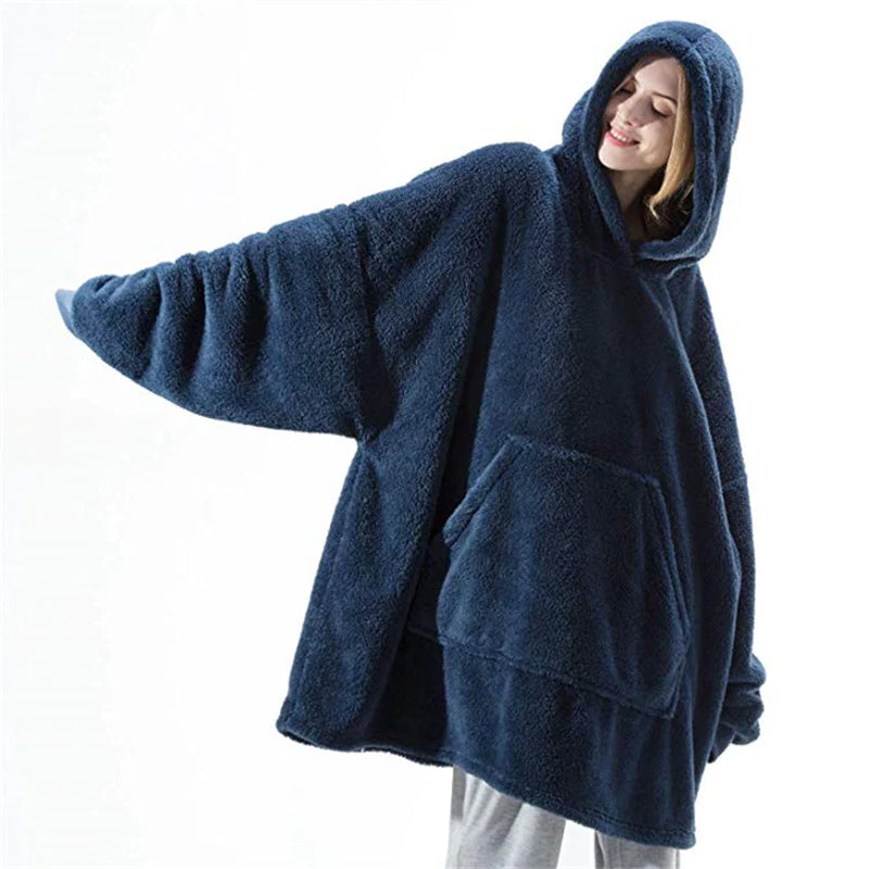 Hoodie with Big Pocket - Double-Sided Fleece 