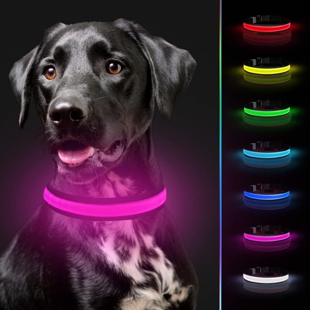 Light up Flashing USB Rechargeable LED Pet Dog Collar