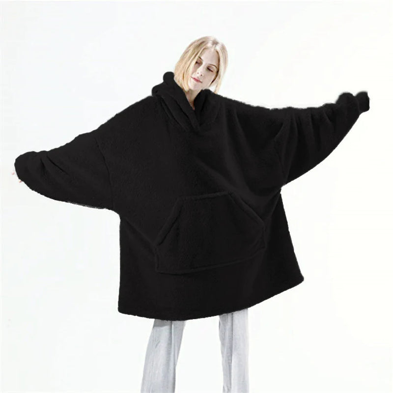 Hoodie with Big Pocket - Double-Sided Fleece 