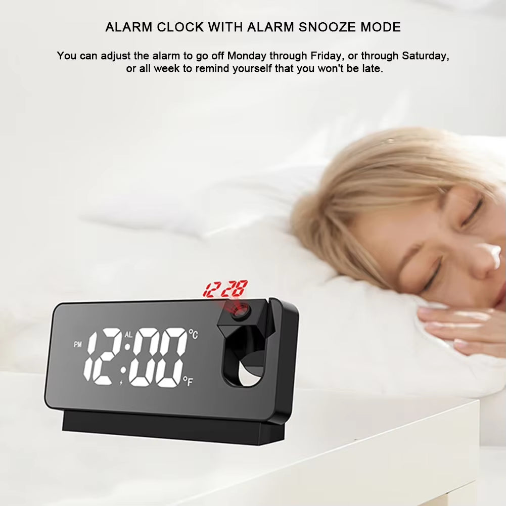 LED Digital Alarm Clock Snooze Function Clock and Temperature Display